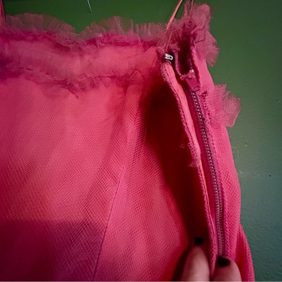 CHERRY FIZZ Incredible Vintage 1950s Pink Tulle + Satin Party Dress sz XS - Picture 9 of 16